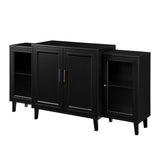 4-Door Tiered Modern-Sideboard-Buffet Stand for Storage