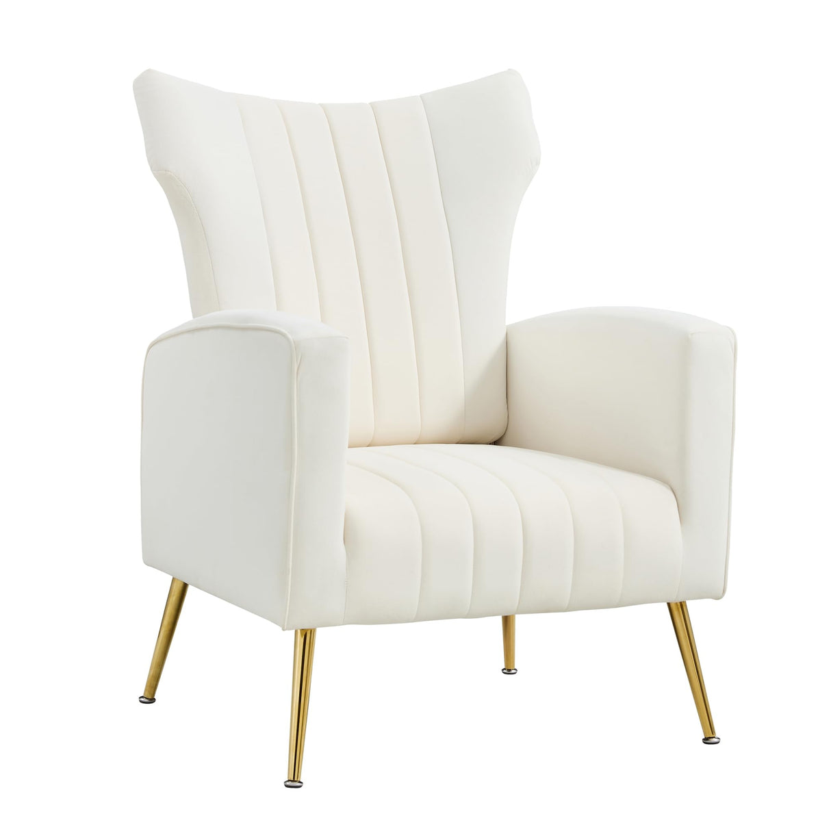 Modern Velvet Accent Living Room Chair, Wingback Arm Chair