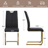 Dining Chairs Set of 2, Modern Dining Chairs with Faux Leather Padded Seat