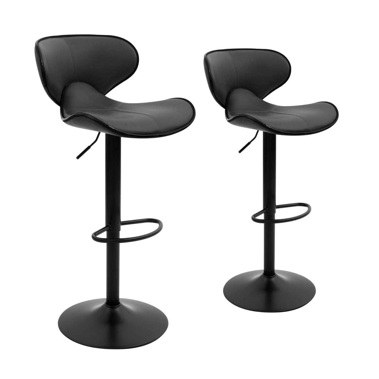 Swivel Adjustable Barstool, Counter Height Chairs w/Backrest and Footrest for Bar