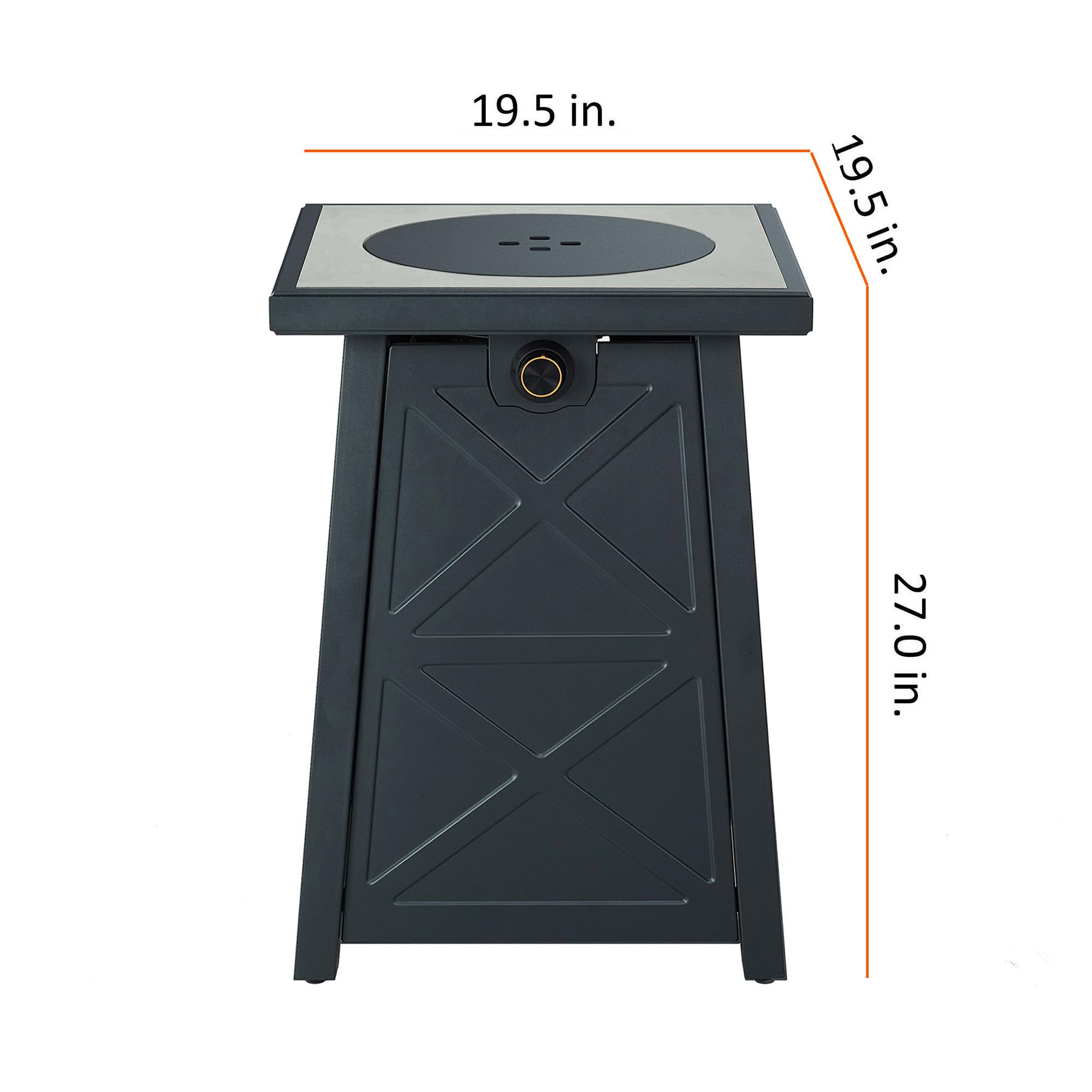19.5-inch Propane Fire Pit, Porcelain Tile Top Gas Fire Pit Table