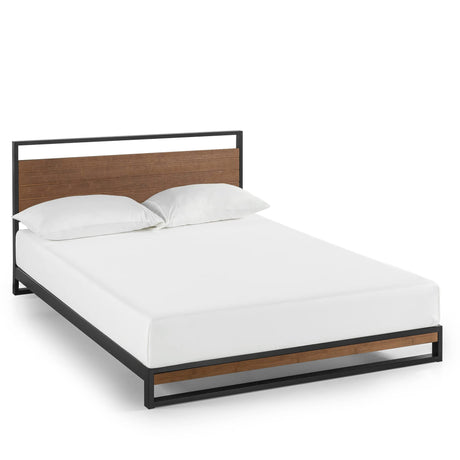 Suzanne 37 Inch Bamboo and Metal Platform Bed Frame=