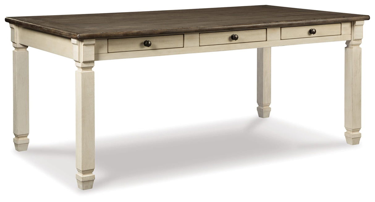 Bolanburg Farmhouse Dining Table with Drawers, Seats up to 6, Whitewash