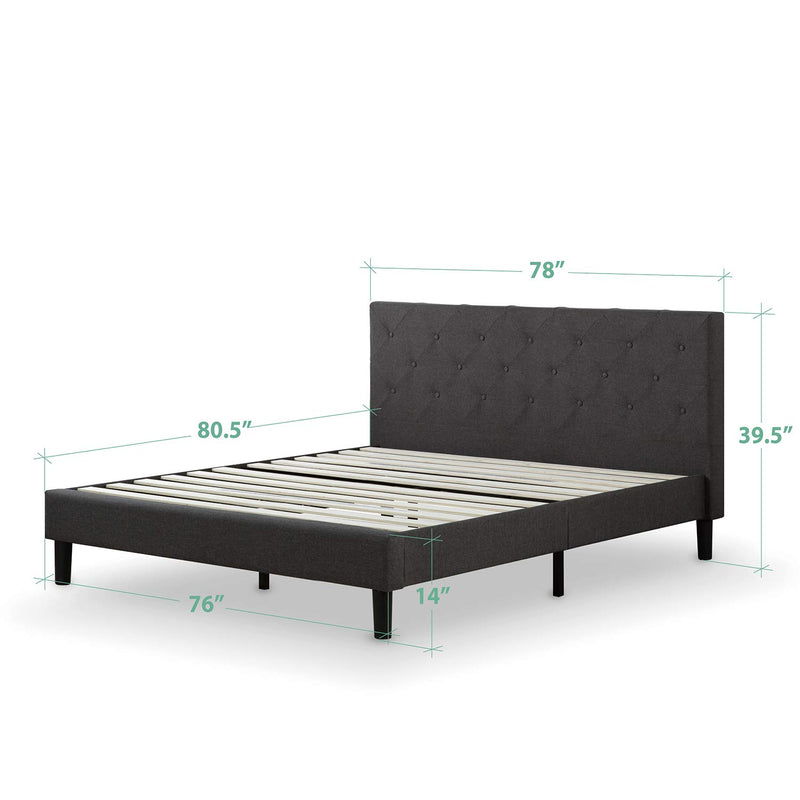 Shalini Upholstered Platform Bed Frame / Mattress Foundation / Wood Slat Support