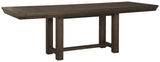 Dellbeck Casual Rectangular Dining Extension Table, Dark Brown