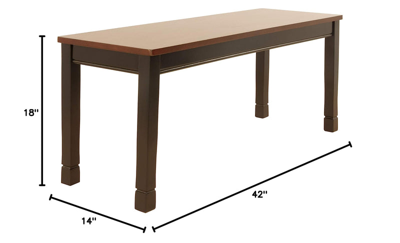 Owingsville Modern Farmhouse Dining Room Bench, Black and Brown