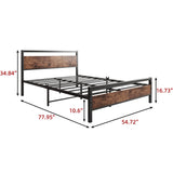 Full Size Bed Frame with Wood Headboard and Footboard/Heavy Duty Platform Bed Frame