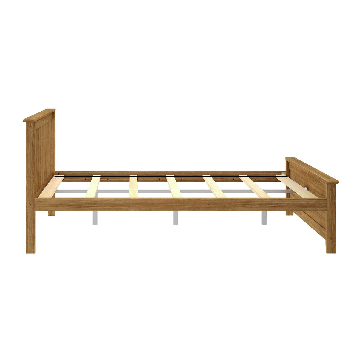 Solid Wood Queen Bed Frame, Platform Bed with Headboard