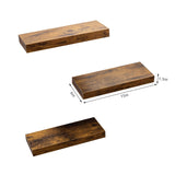 Floating Shelves, Stylish Rustic Wooden Wall Shelves with Invisible Brackets, Versatile