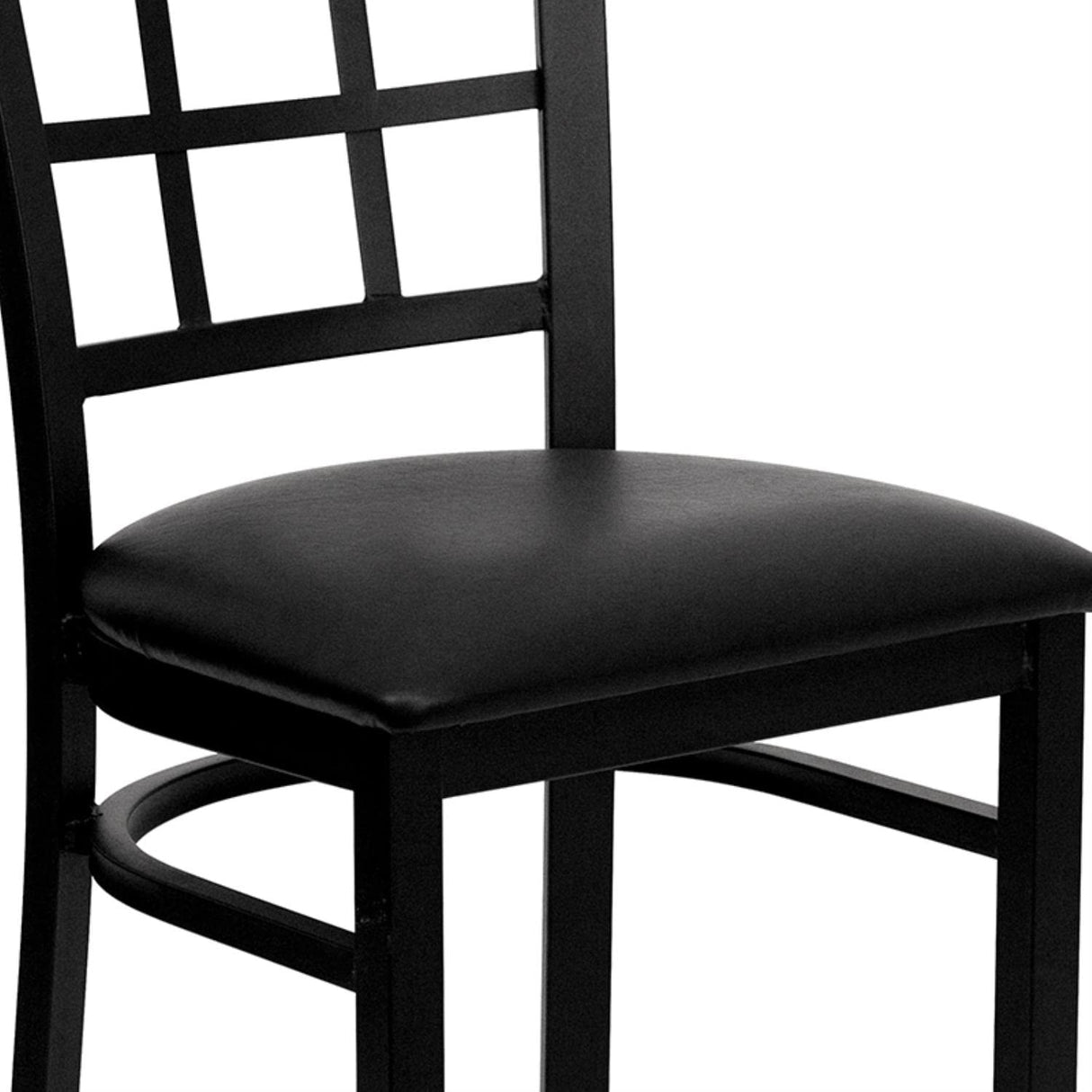 HERCULES Series Black Window Back Metal Restaurant Chair