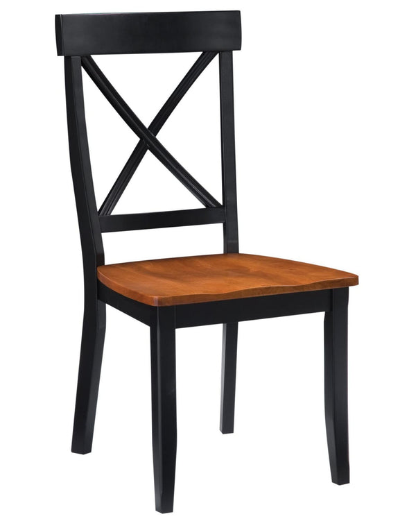Classic Black and Oak Pair of Dining Chairs