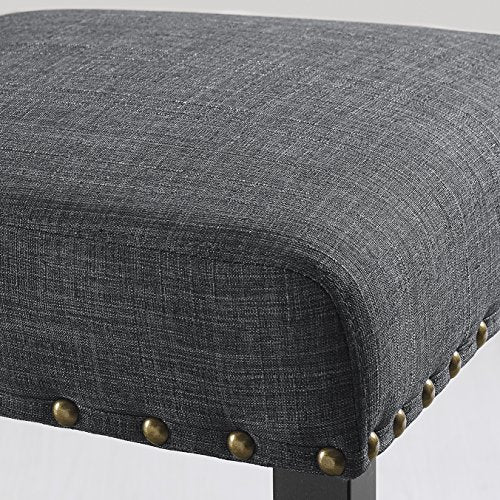 Biony 3-Piece Round Espresso Bar Table with Nail Head Stools