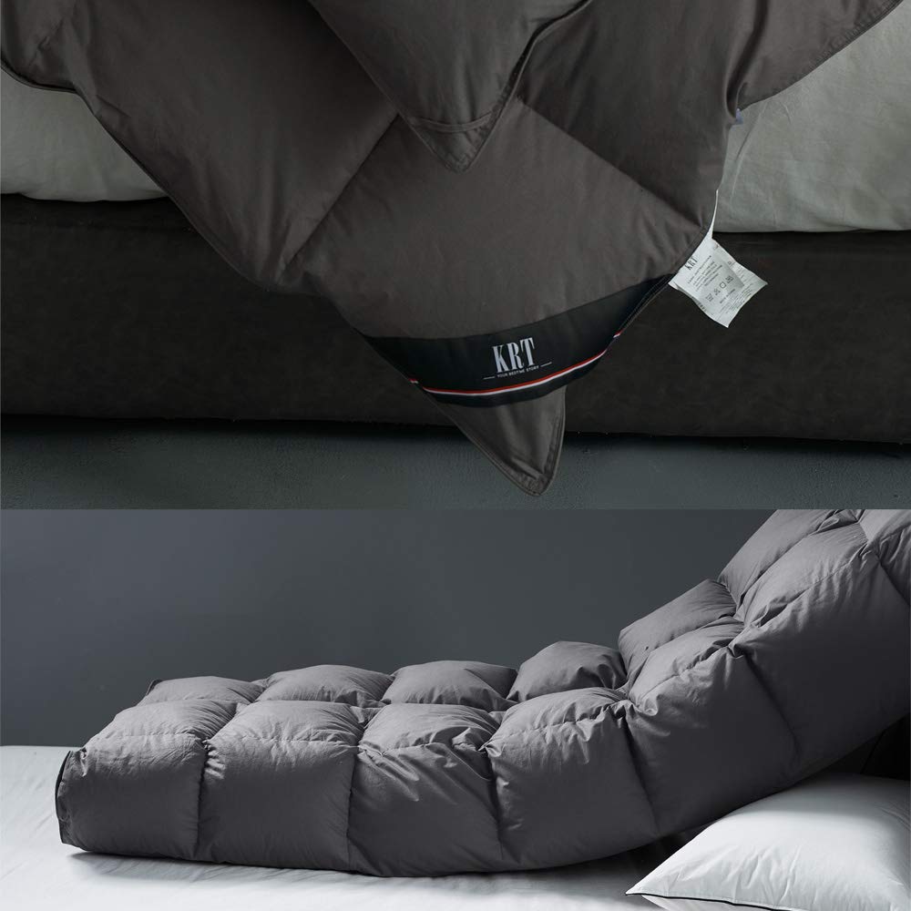 Luxurious Goose Feathers Down Comforter Dark Grey Thickened