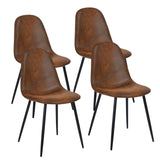 Dining Chairs Set of 4 Modern Suede PU Leather Comfortable Side Seating