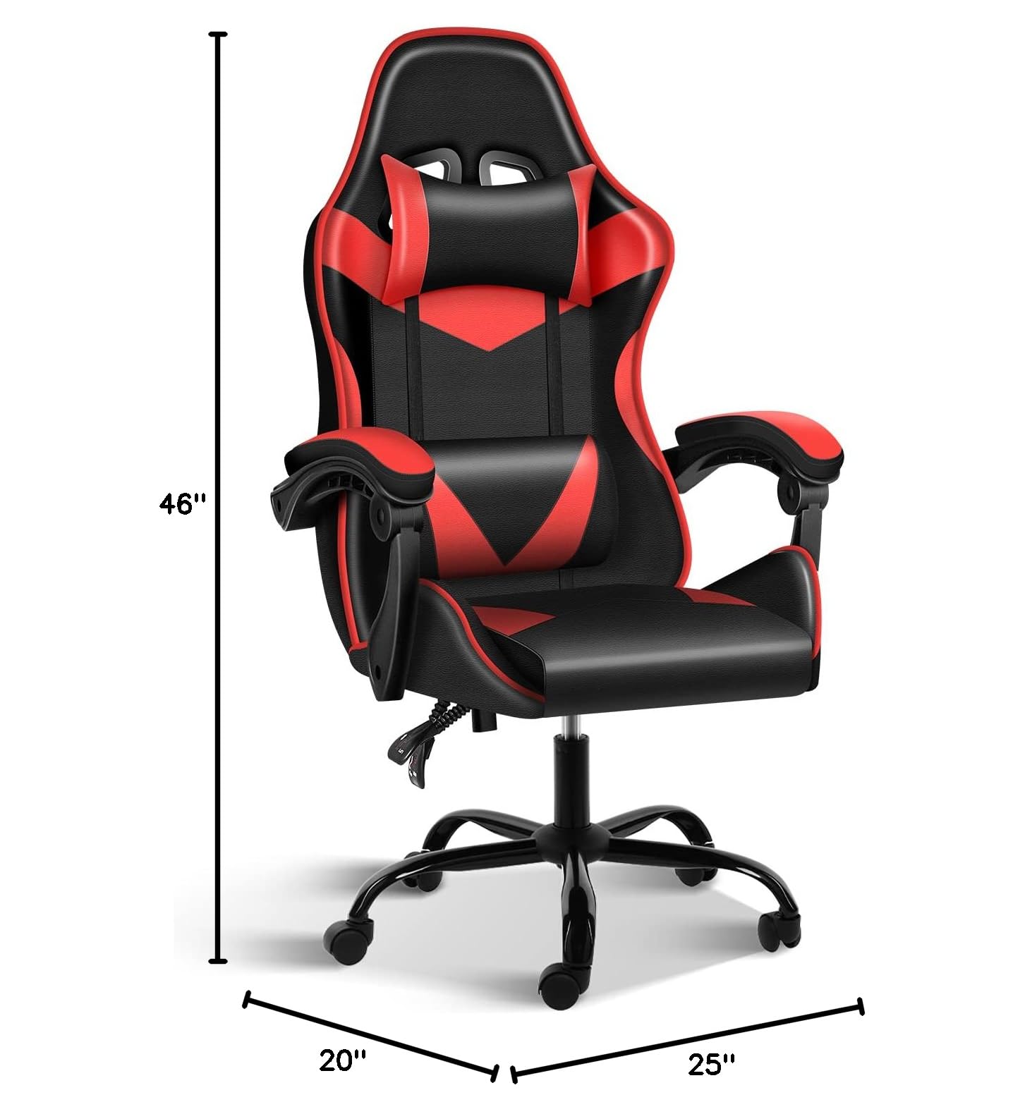 Ergonomic Backrest and Seat Height Adjustable Swivel Recliner Racing