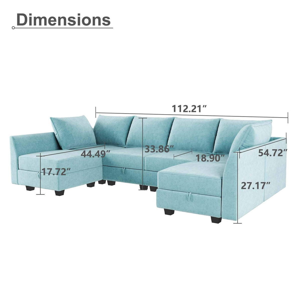 Convertible Modular Sectional Sofa U Shaped Couch