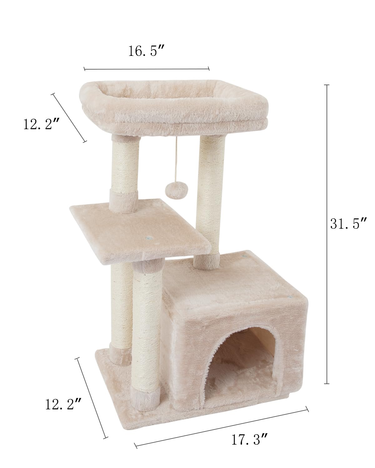 Cute Cat Tree Kitten Cat Tower for Indoor Cat Condo Sisal Scratching