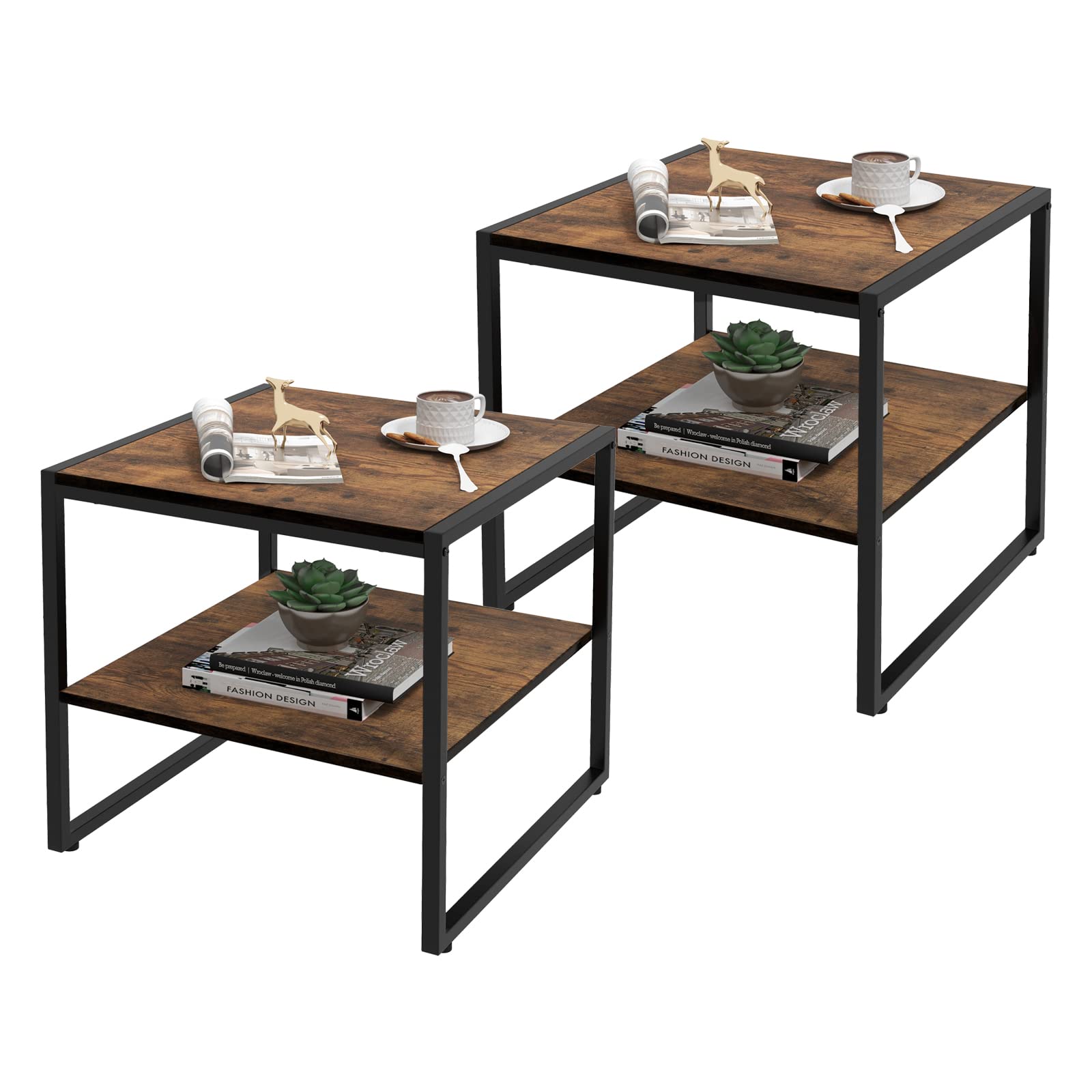 Square End Table Set of 2