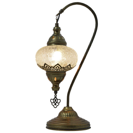 Swan Neck Mosaic Table Lamp, Moroccan Decorative Glass