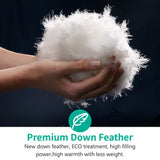 Fluffy Feathers Down Comforter King Size, Organic Cotton Cover Feathers Down Duvet