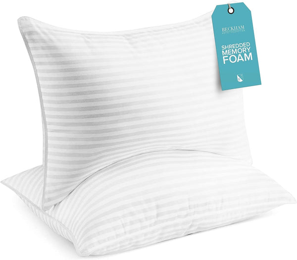 Queen/Standard Size Memory Foam Bed Pillows Set of 2 - Cooling