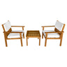 3-Piece Acacia Patio Bistro Conversation Outdoor Wood Chat Set