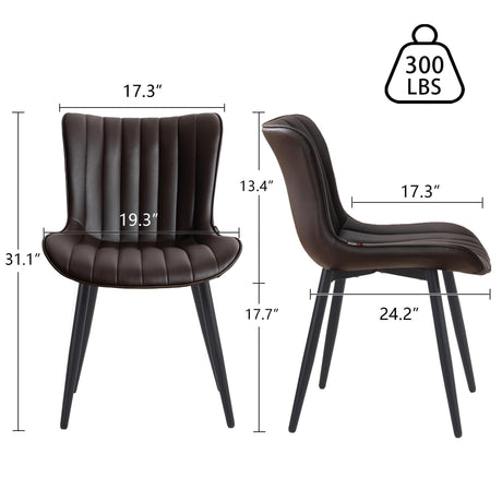 Dining Chairs Set of 2 Faux Leather Upholstered Kitchen Dining Room Chair