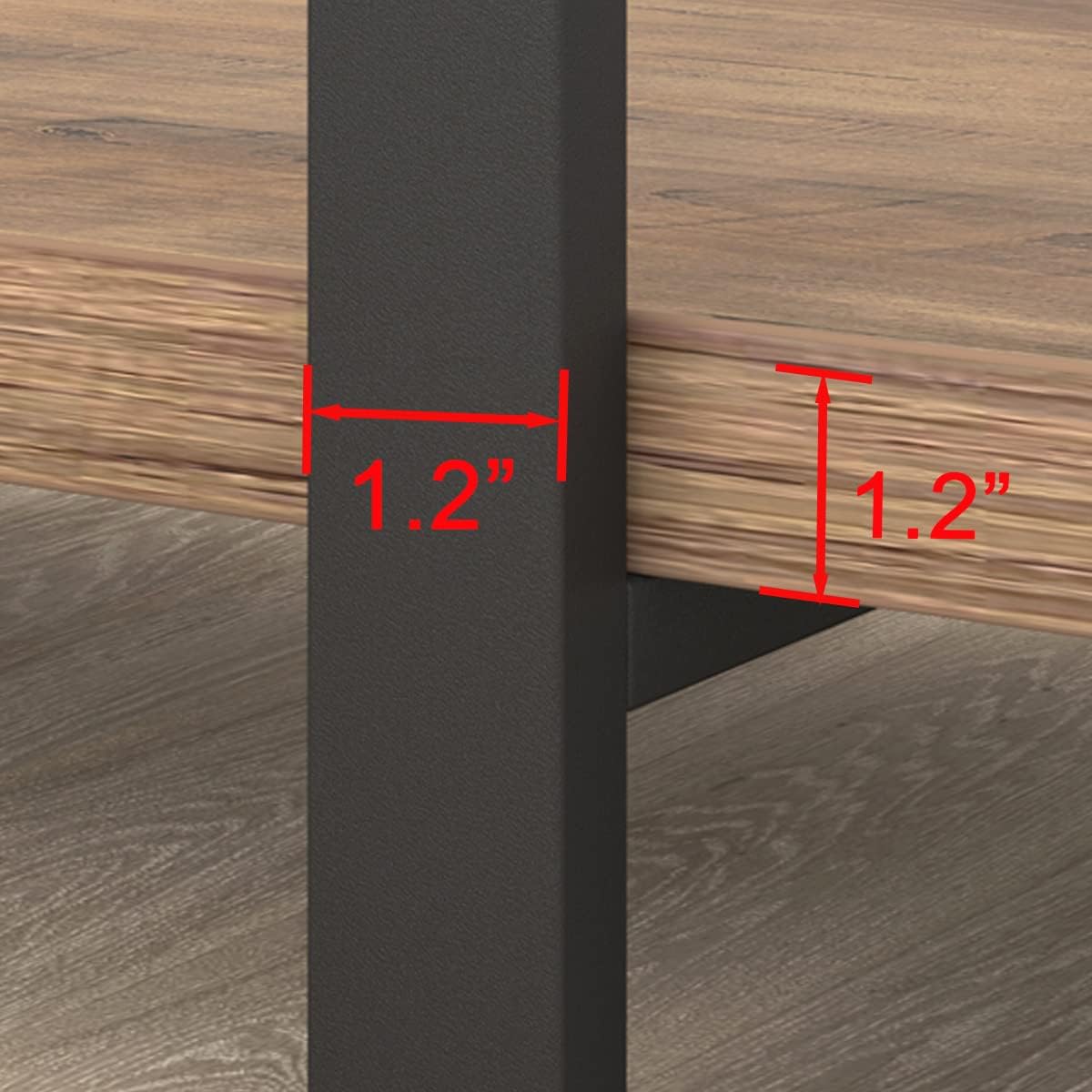 Industrial 4 Tier Bookshelf, Modern Metal and Wood
