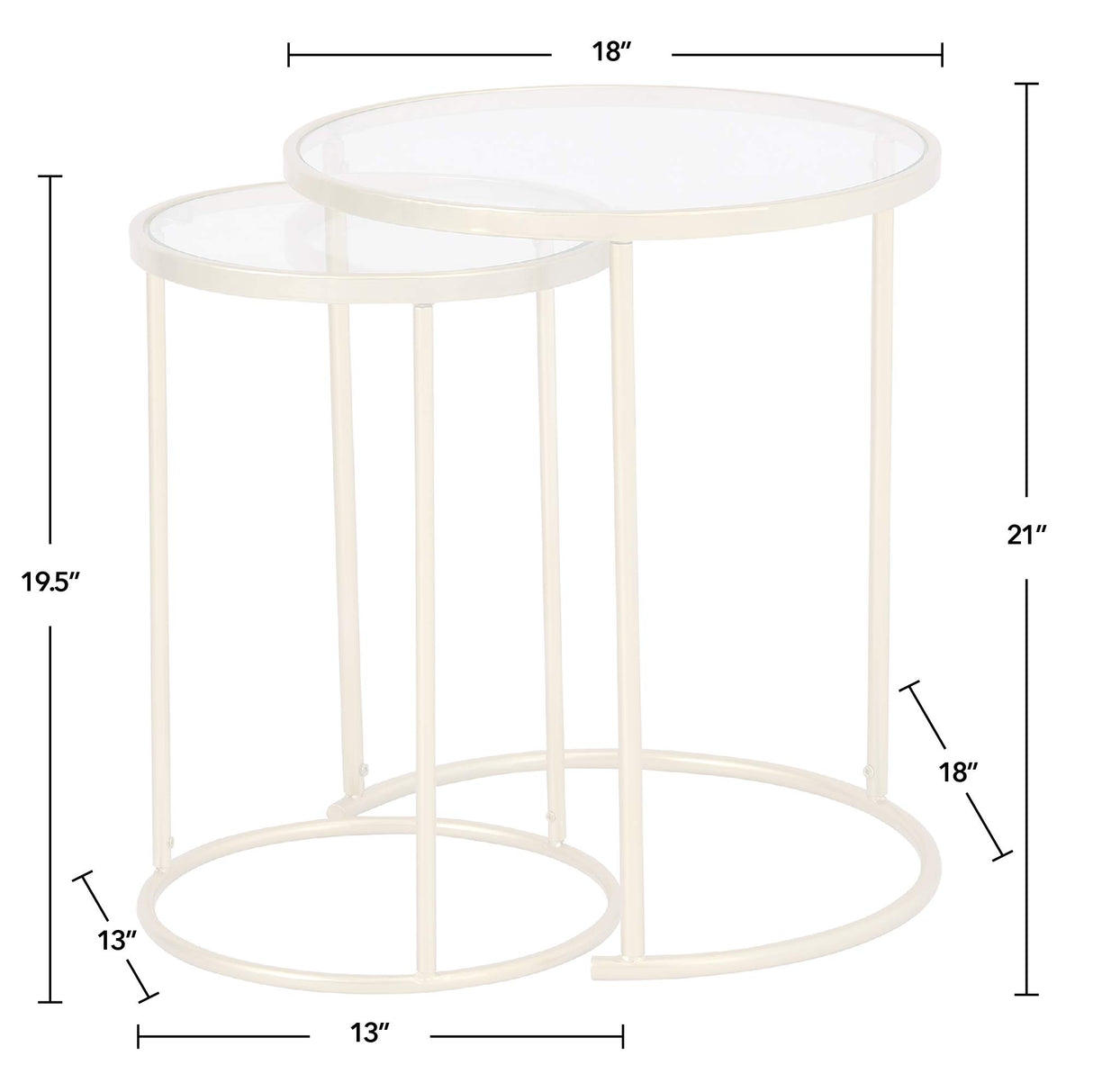 Stark Gold Nesting End Table 2-Piece Set, American Crafted