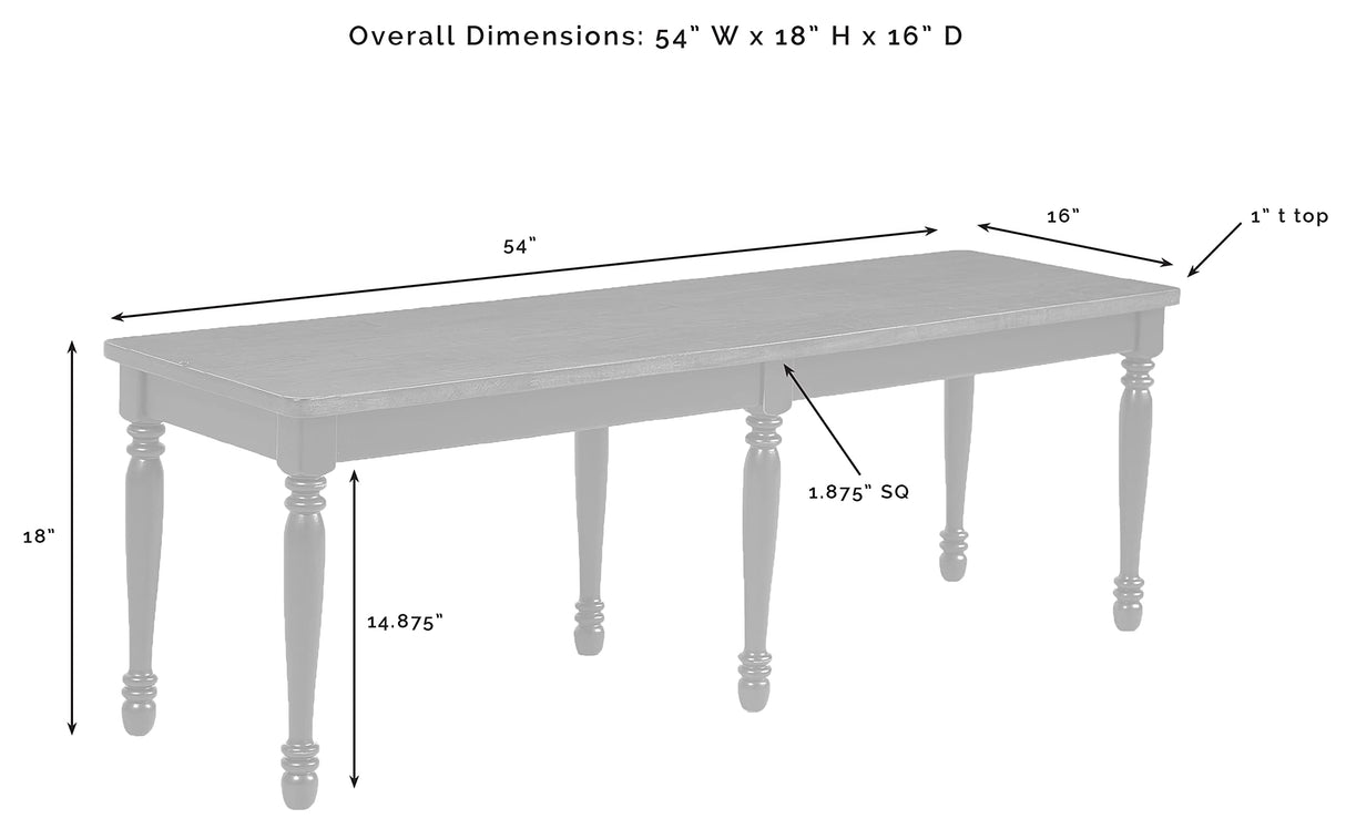 Shelby Dining Bench, Distressed White