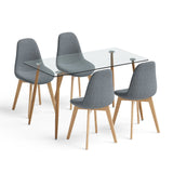 5 Pieces Dining Room Table Set, Modern Table & Chair Set