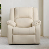 Genuine Leather Recliner Chair with Overstuffed Arm and Back, Soft Living Room Chair Home Theater Lounge Seat