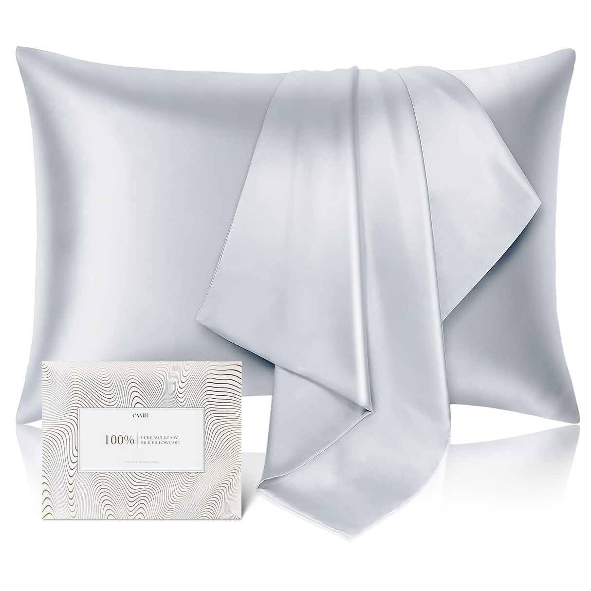 100% Pure Mulberry Silk Pillowcase for Hair and Skin - Allergen Resistant Dual Sides