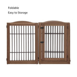 Extra Wide Dog Gate and Pet Playpen, Free Standing Tall Dog Fence