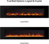 Electric Fireplace 72 Inches Wall Mounted Fireplace