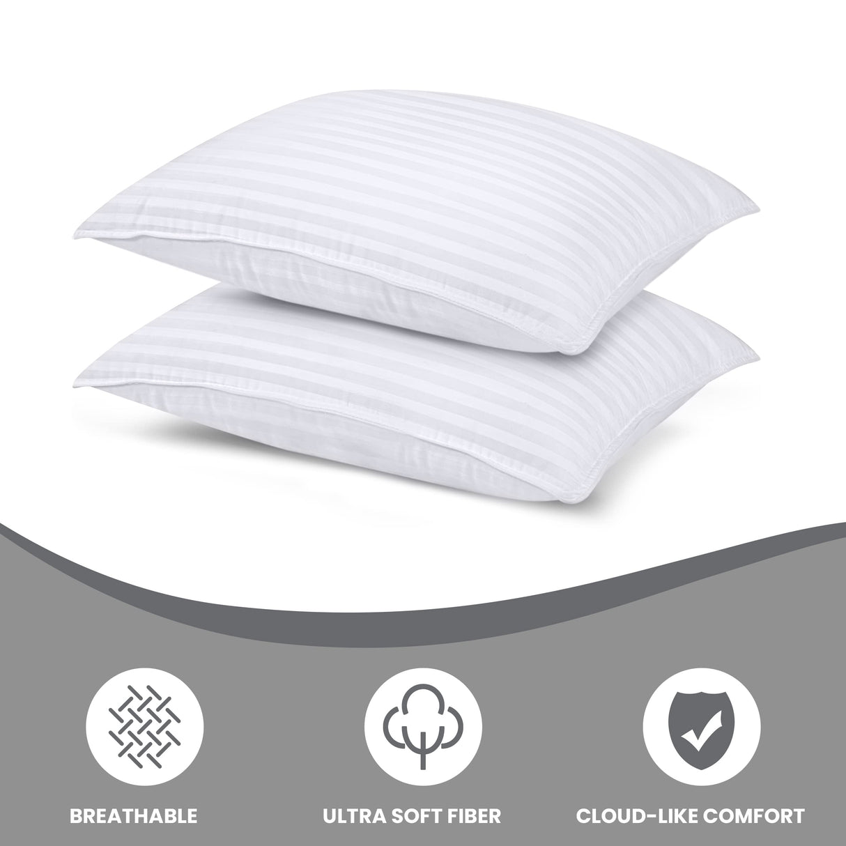 Bed Pillows for Sleeping Queen Size (White), Set of Cooling Hotel Quality