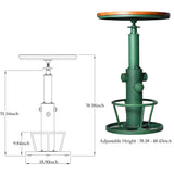 3-Piece Pub Bar Set Industrial Round Bar Table and Adjustable Swivel Stools