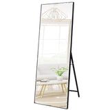 Standing Full Length Mirror 65"x20", Black Frame Floor Full Body Large Dressing Mirror