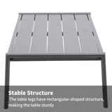 Outdoor Patio Coffee Table All-Weather Aluminum Rectangle Coffee Tables