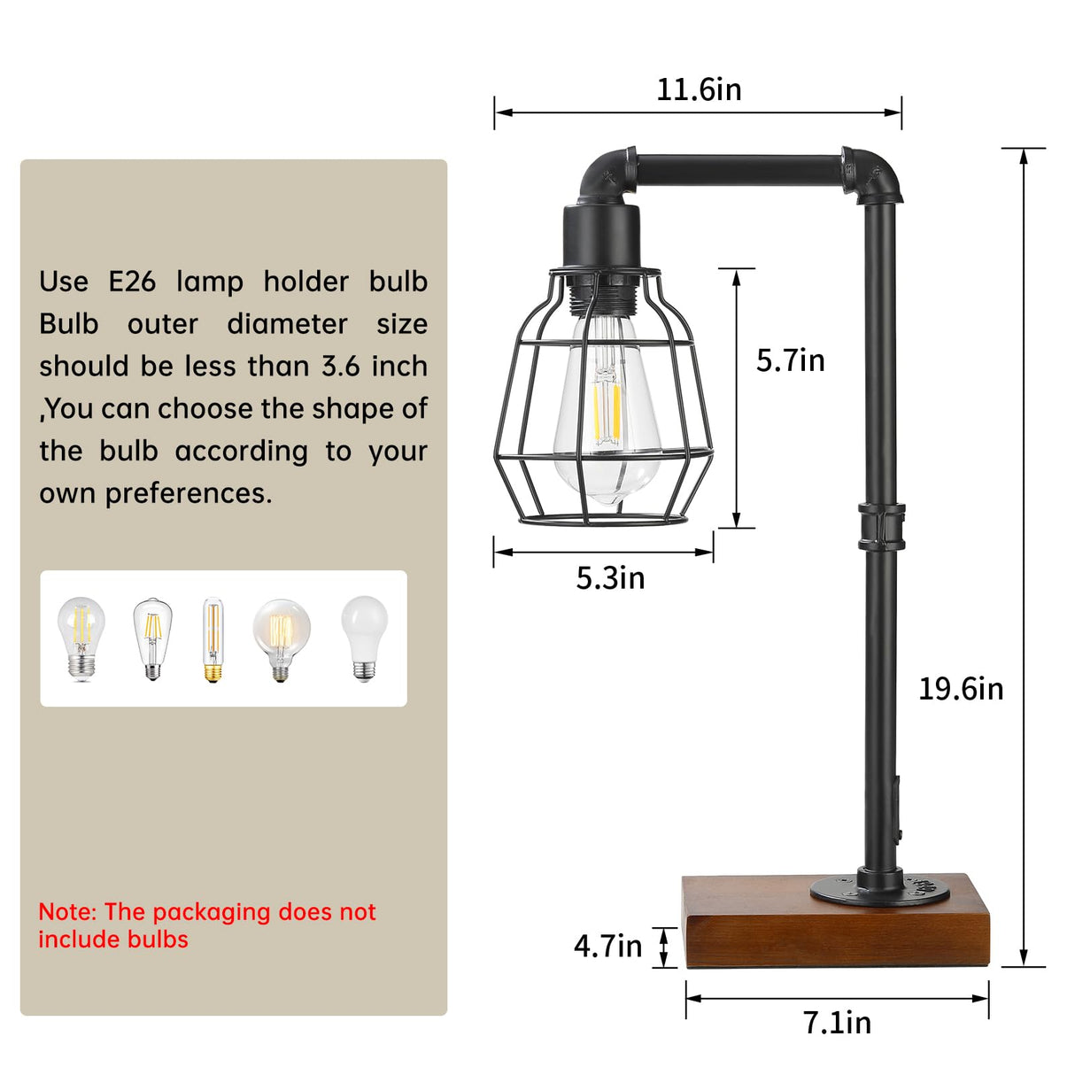 Steampunk Table lamp, Industrial Table lamp