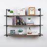 Industrial Floating Shelves Wall Mount,48in Rustic Pipe Wall Shelf,3-Tiers Wall Mount