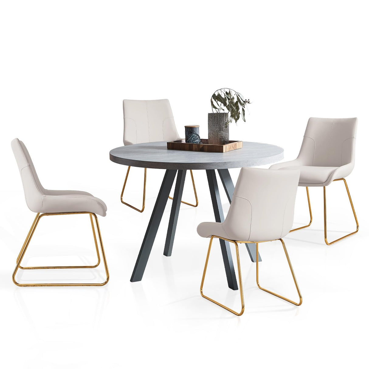 Round Dining Table and Chairs for 4