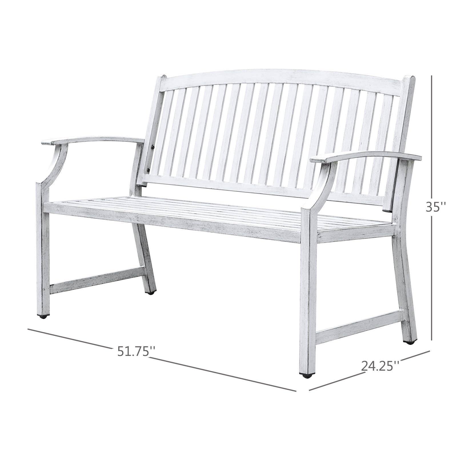 Garden Bench, Outdoor Benches with Anti-Rust Aluminum Steel Metal Frame