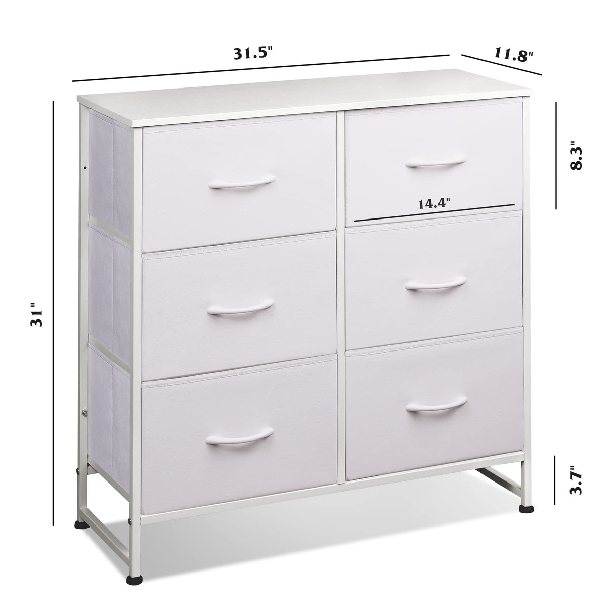 Fabric Dresser for Bedroom, 6 Drawer Double Dresser, Storage Tower with Fabric Bins