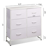 Fabric Dresser for Bedroom, 6 Drawer Double Dresser, Storage Tower with Fabric Bins