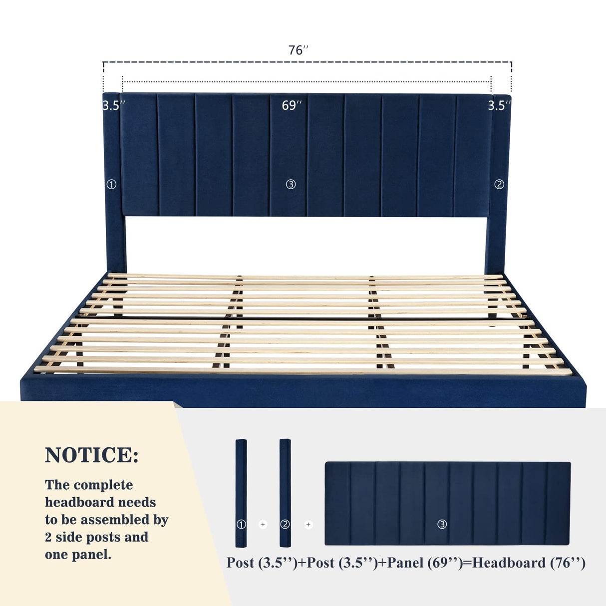 Bed Frame with Vertical Channel