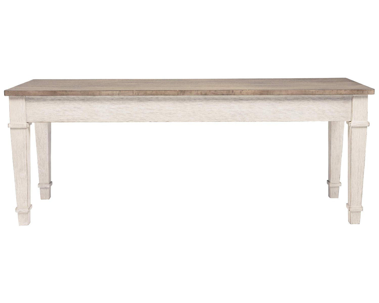 Skempton Farmhouse Storage Bench, White & Light Brown