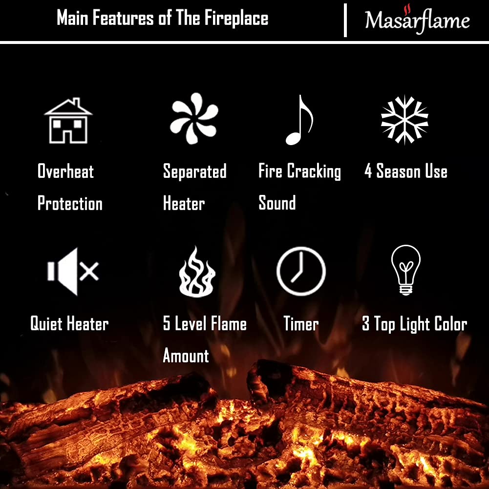 50'' Electric Fireplace Insert