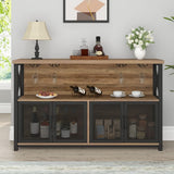 Wine Bar Cabinet, Industrial Sideboard Buffet Cabinet, Coffee Bar Cabinet