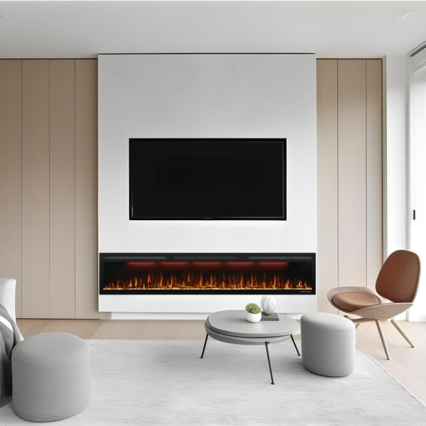 Electric Fireplace Recessed 88 inches